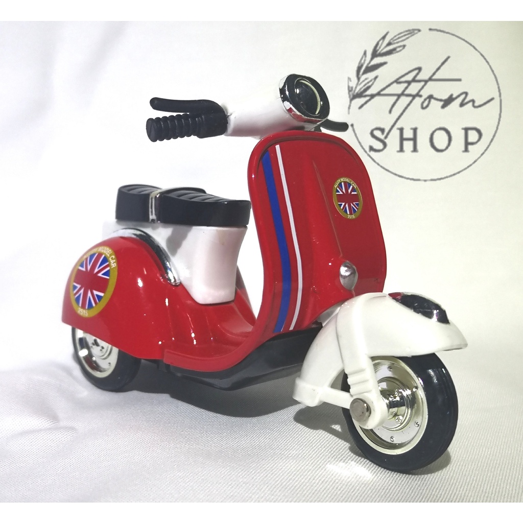 โมเดลรถเวสป้า-สีแดง-โมเดลรถ-โมเดลรถเหล็ก-ของสะสม-รถสะสม-model-vespa-โมเดลรถมอเตอร์ไซค์-ของขวัญ-วินเทจ-คลาสสิค