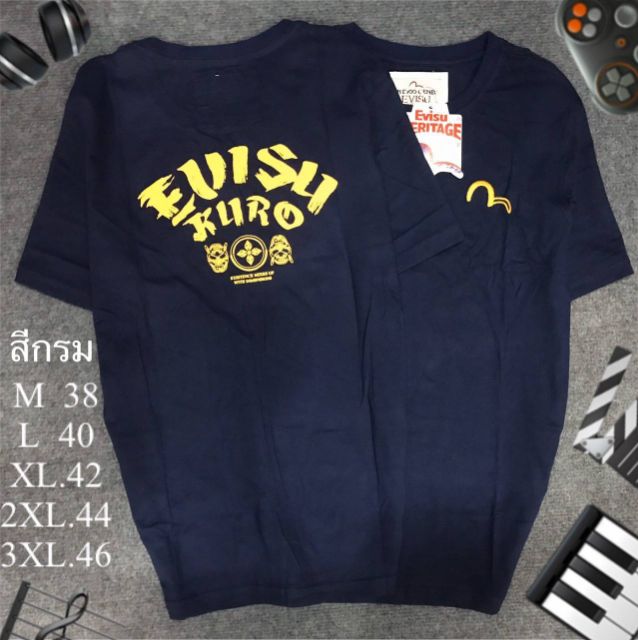 evisu-เสื้อยืดคอกลมแขนสั้นแบรนด์