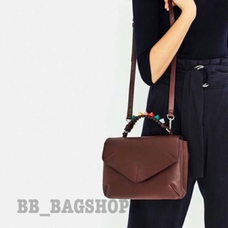 กระเป๋า ZARA STRAP DETAIL CITY BAG (Brown)