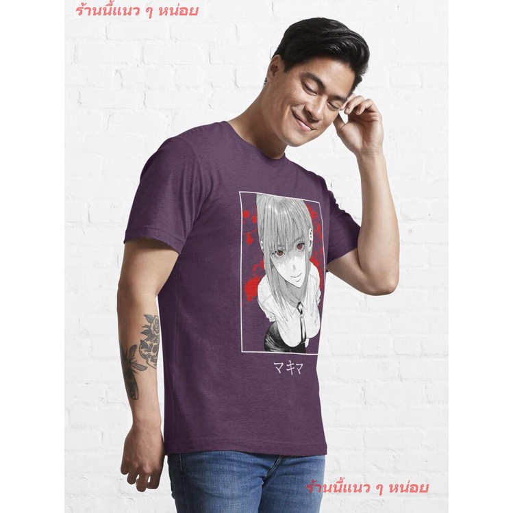 new-chainsaw-man-makima-t-shirt-เสื้อยืดพิมพ์ลาย-เสื้อยืดลายการ์ตูน-คอกลม-cotton-แฟชั่น-unisex