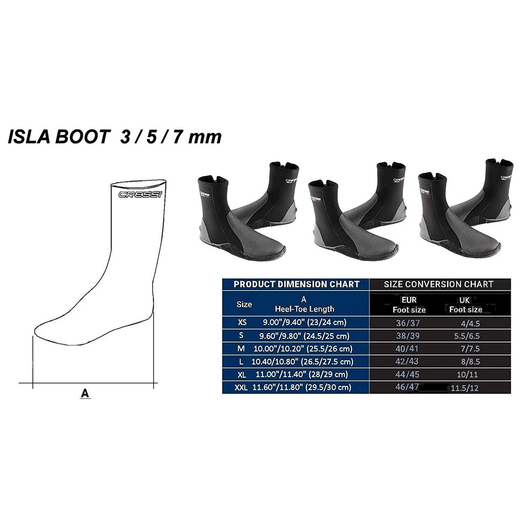 cressi-neoprene-boots-isla-black-รองเท้าบูทใส่ดำน้ำ