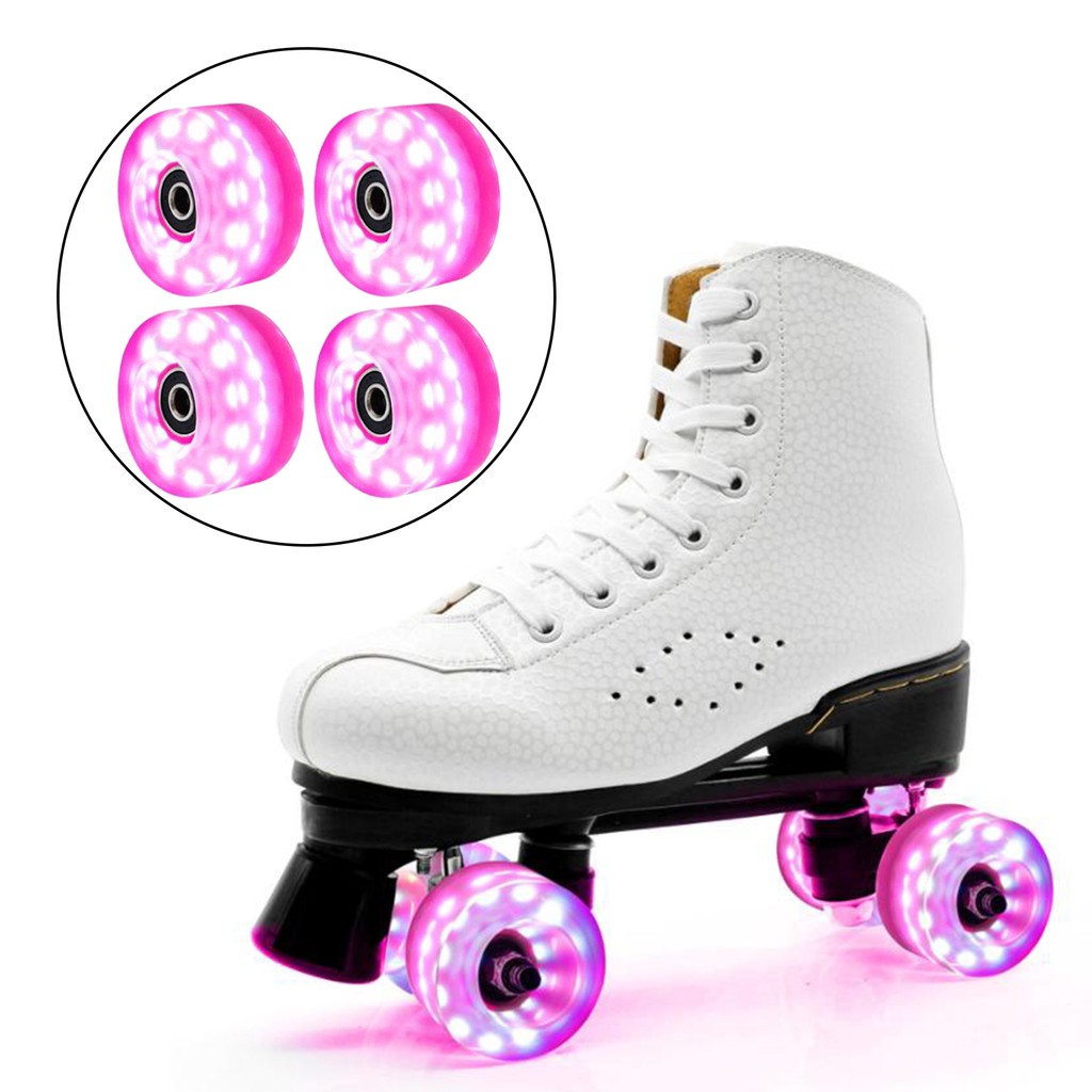 ภาพสินค้า4PCS Light Up Quad Roller Skate Wheels 58mm x 32mm, Luminous Light Up Quad Roller Skateboard Wheels with Bearings Installed จากร้าน lsxmz.th บน Shopee ภาพที่ 2