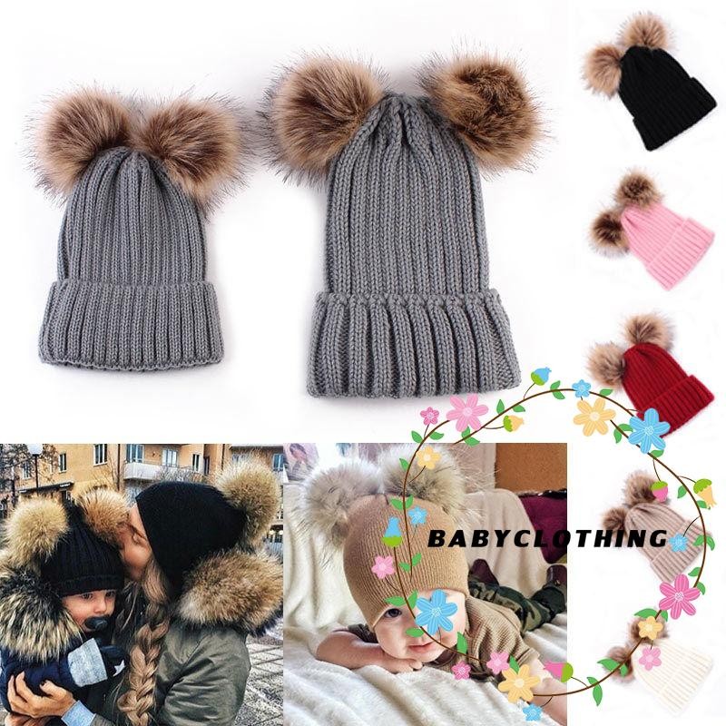 hbb-เด็กทารกเด็กวัยหัดเดินเด็กใหม่เด็กทารกเด็กแรกเกิด-winter-crochet-อบอุ่นถักหมวกหมวกสีดำ
