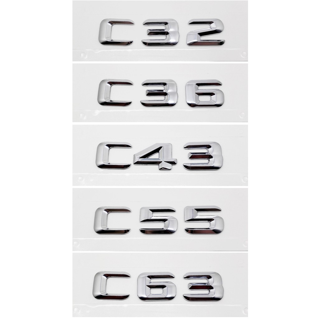 Metal Car Rear Sticker for Mercedes Benz Letter C32 C36 C43 C55 C63 ...