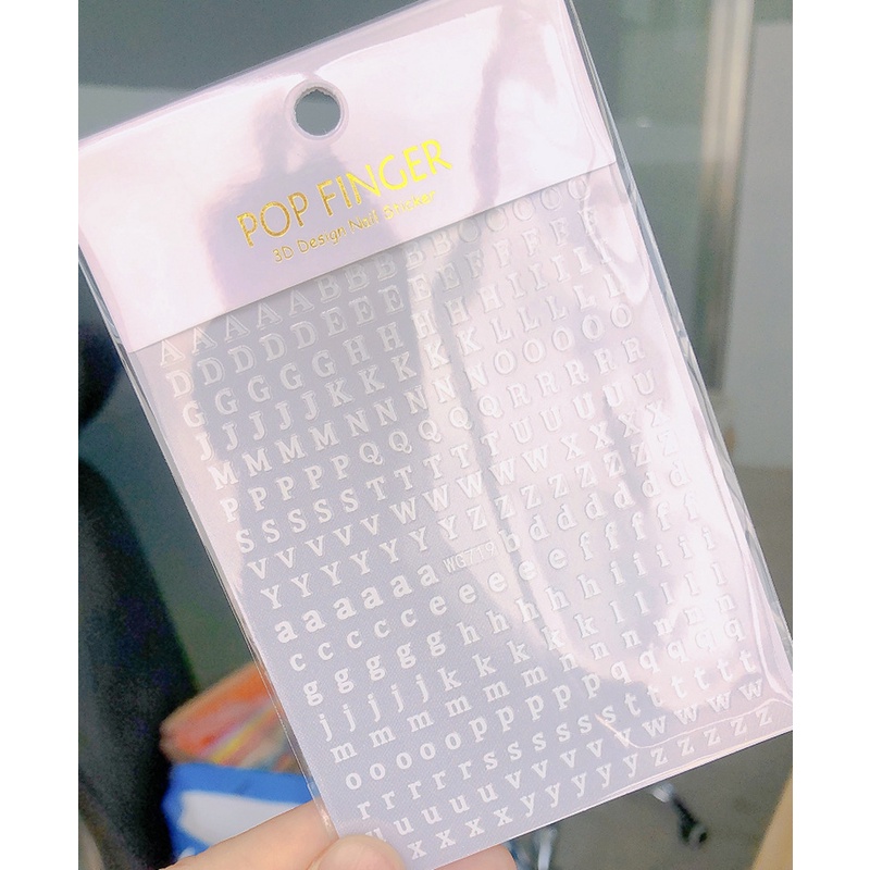 พร้อมส่ง-สติ๊กเกอร์ตัวอักษรติดเล็บ-ตกแต่งเล็บ