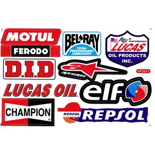 สติกเกอร์แต่งรถ ติดรถยนต์ รถมอเตอร์ไซค์ หมวกกันน็อค โลโก้ สปอนเซอร์ Racing sticker Sponsor ขนาด 27 x 18 cm ST201