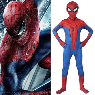 เด็กผู้ชายเล่นเครื่อง แต่งกาย The Amazing Spider-Man Peter Parker Zentai ของขวัญปาร์ตี้