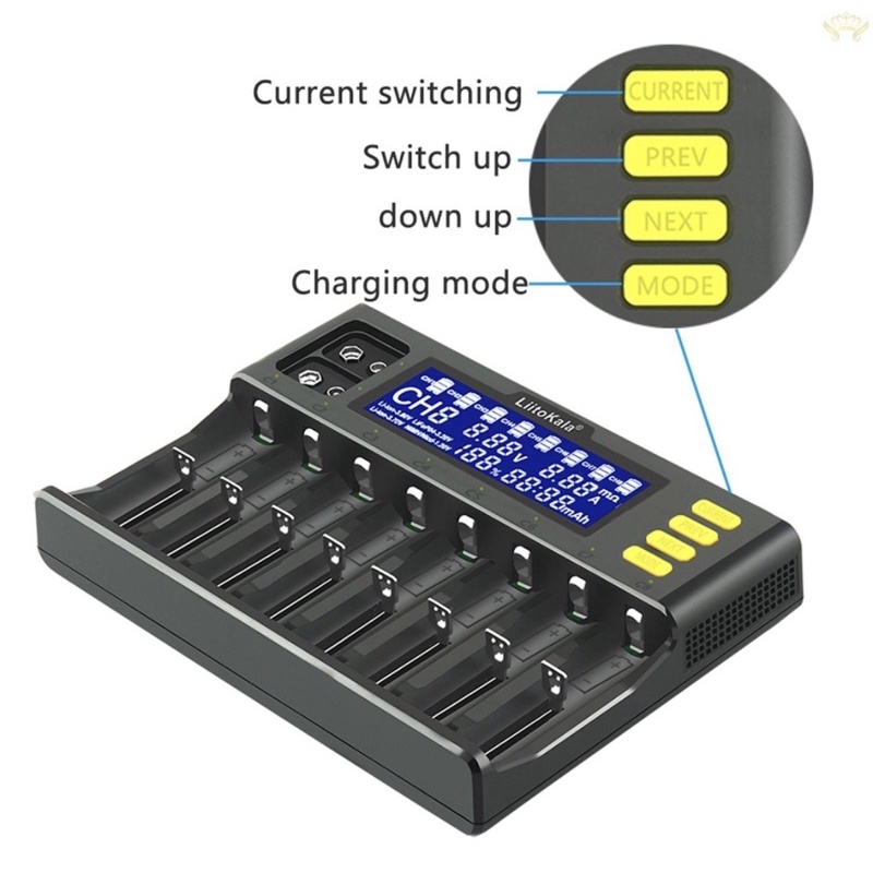 เครื่องชาร์จถ่านliitokala-lii-s8-ของแท้-ชาร์จถ่านได้หลายขนาด-มีadapterปลั๊กแล้วหัวชาร์จในรถ