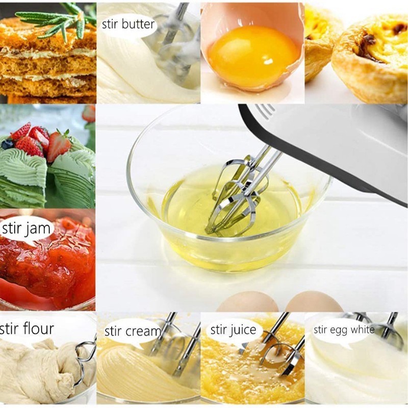 ภาพสินค้าเครื่องปั่นผสมแป้งไฟฟ้า White Food Mixer เครื่องผสมอาหาร เครื่องตีแป้ง เครื่องตีไข่ เครื่องตีวิปครีม จากร้าน sweethomeofficial บน Shopee ภาพที่ 1