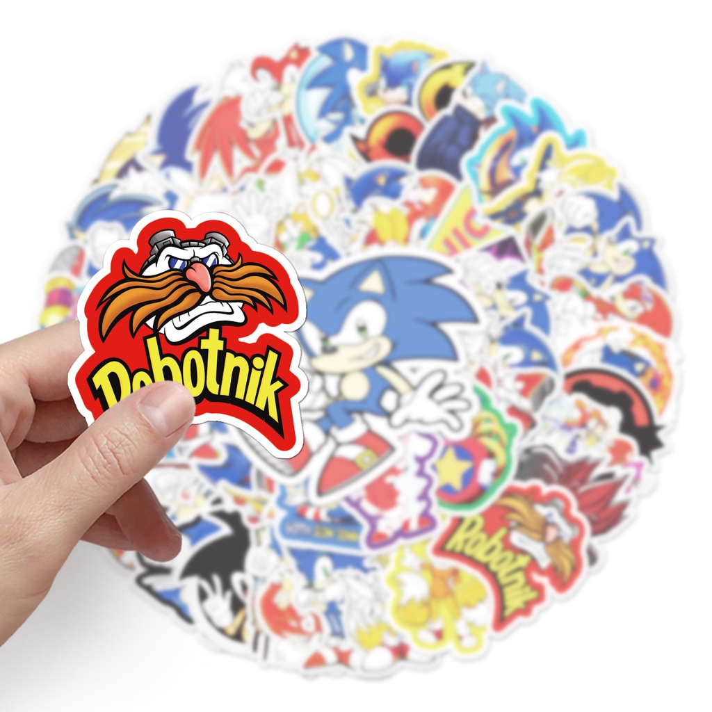 พร้อมส่ง-japan-anime-game-sonic-the-hedgehog-game-โซนิคเดอะเฮดจ์ฮ็อก-sega-sticker-สติกเกอร์กันน้ำรูปแบบที่แตกต่-50ชิ้น