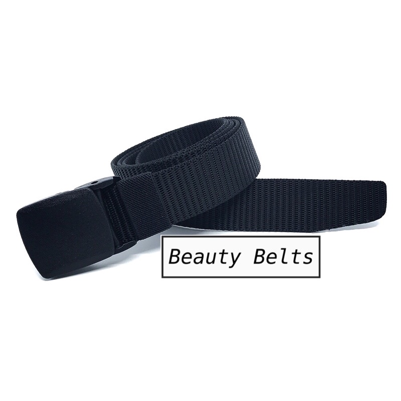 beauty-belts-เข็มขัดผ้าหัวพลาสติกหนา-unisex-เล็ก-ใหญ่