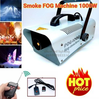 Smoke 1000w (กดตัวเลือก มีไฟ  LED และ ไม่มีไฟ LED ) Fog machine สโมค1000w มีรีโมทเครื่องทำควันเครื่อง ทำไดรไอซ์