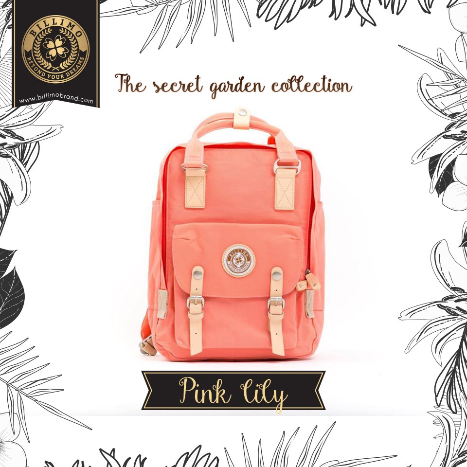 กระเป๋าเป้-กระเป๋าสะพายหลัง-billimo-pink-lily-the-secret-garden-collectiom