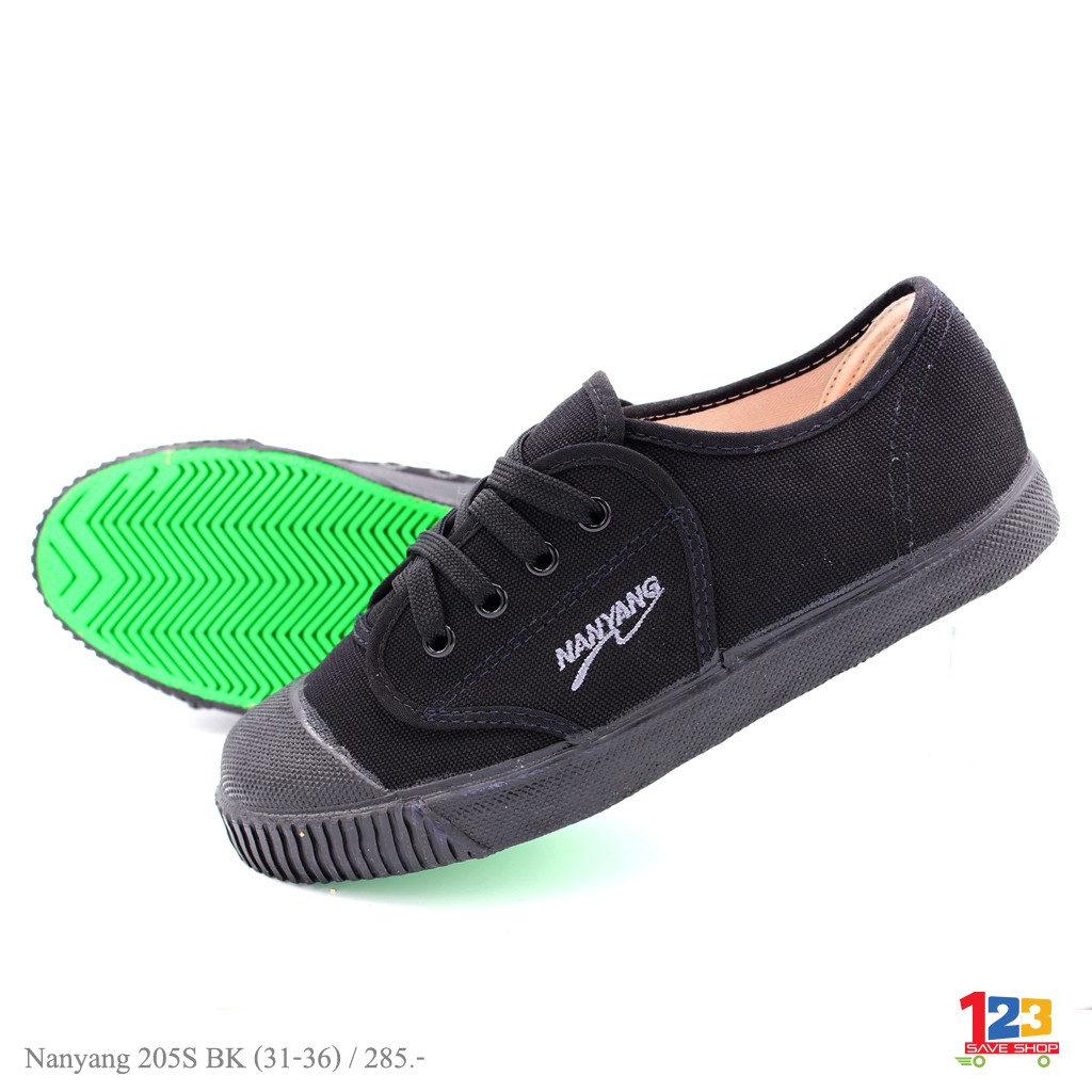 รองเท้าผ้าใบนักเรียน-นันยาง-nanyang-205-ไซส์-31-36-สีขาว-สีดำ-สีน้ำตาล