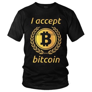 เสื้อยืดสีขาวขายดี เสื้อยืดแขนสั้น พิมพ์ลายกราฟฟิค BTC Cryptocurrency Crypto Blockchain สไตล์คลาสสิก สําหรับผู้ชาย FOelk