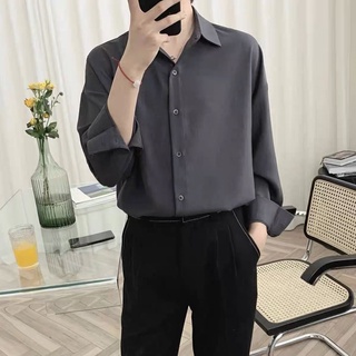 สินค้า shirt men【kin18】Ultra-thin series,เสื้อสีทึบ เสื้อเชิ้ตเกาหลี แขนยาว สีพื้น มีไซซ์ ขายส่ง