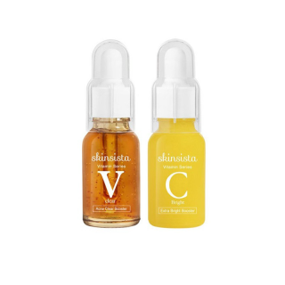 [เซ็ตสุดคุ้ม] - Skinsista V Clear + Vit C บูสเตอร์เซรั่ม รักษาสิว ผิวแข็งแรง และเพื่อผิวสว่าง กระจ่างใส