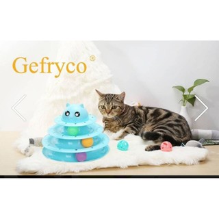 ชุดฝึกทักษะรางแมวบอล3ชั้น Gefryco cat toy