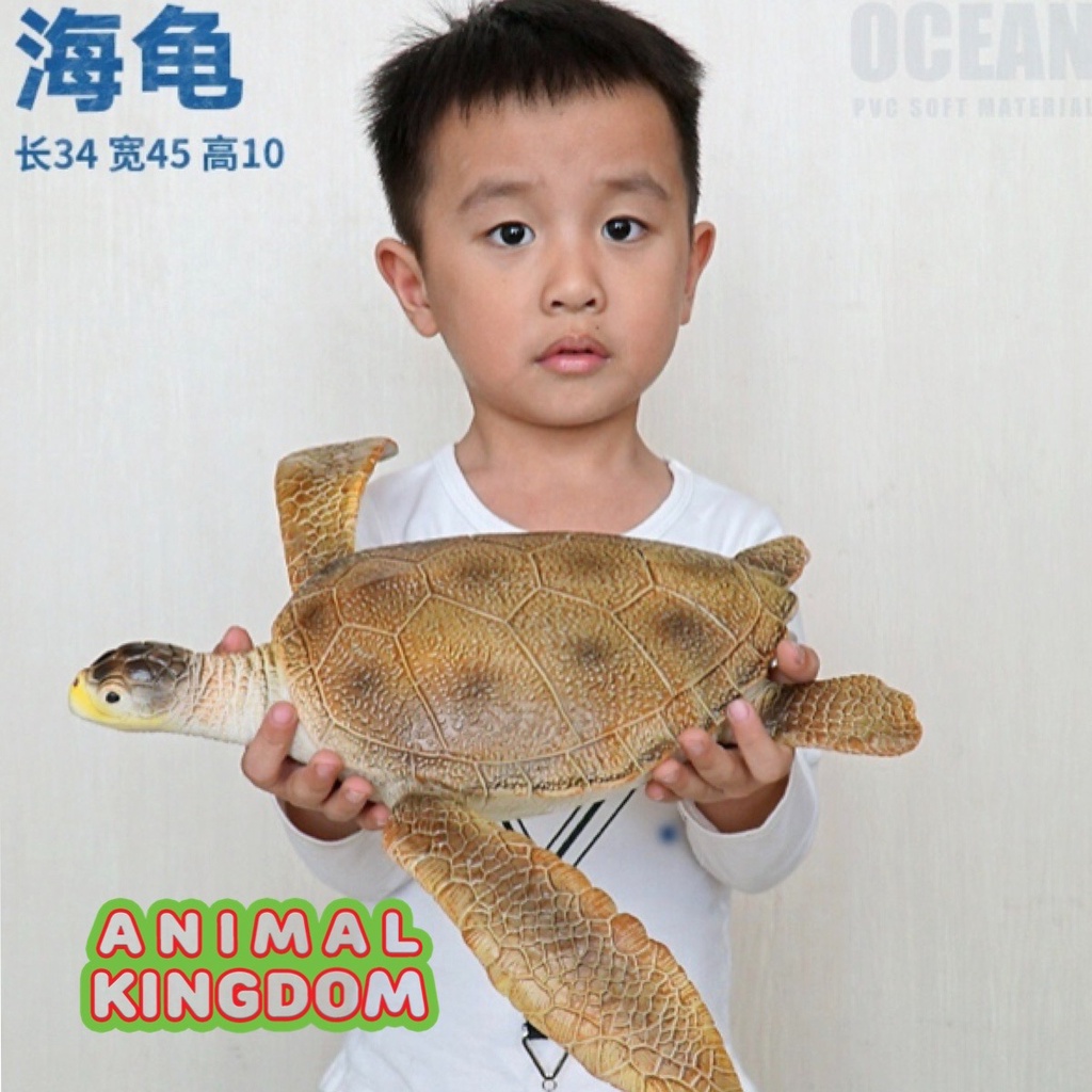 animal-kingdom-โมเดลสัตว์-เต่าทะเล-น้ำตาล-ขนาด-41-00-cm-แบบนิ่ม-จากสงขลา