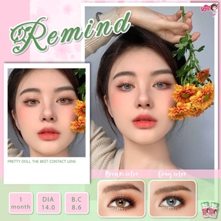 (COD)คอนแทคเลนส์ Contactlens สาย ฝ รุ่น Remind สายตา+ปกติ Prettydoll 0.00 ถึง - 6.00 เลนส์นิ่มใส่สบายตา แถมตลับ