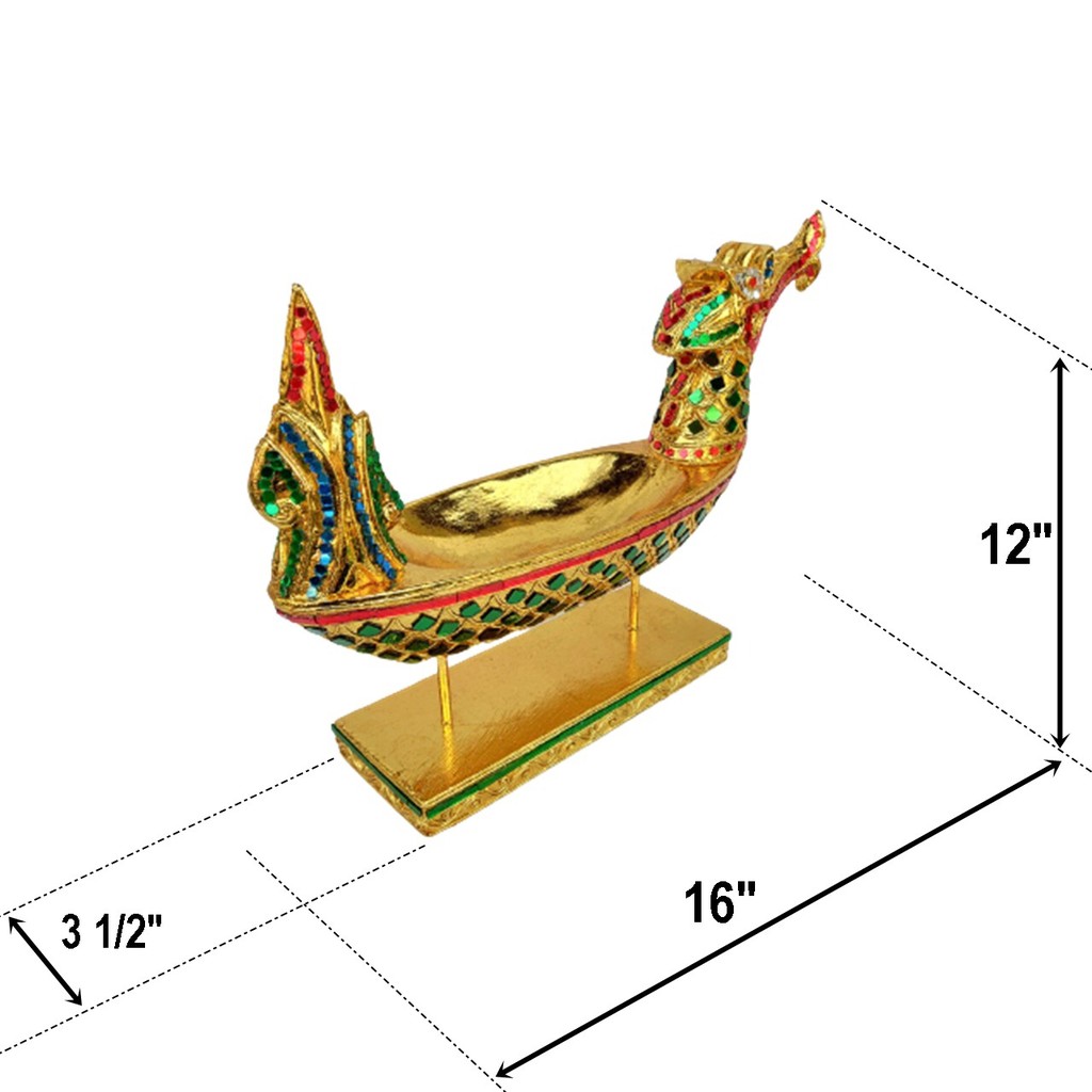 เรือหงส์-เรือสุพรรณหงส์-ลงรักปิดทอง-สำหรับใช้ตกแต่ง-วางดอกไม้ธูปเทียน-งานไม้แกะสลัก-สินค้าหัตถกรรม-ภาคเหนือ-hamdmade