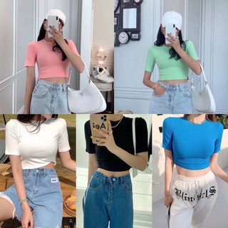 พร้อมส่ง14.03.21🥃เสื้อครอปนิต ใส่สบายมากกก ทรงสวยมากก basic item!! งานนำเข้า ราคาดีงามม