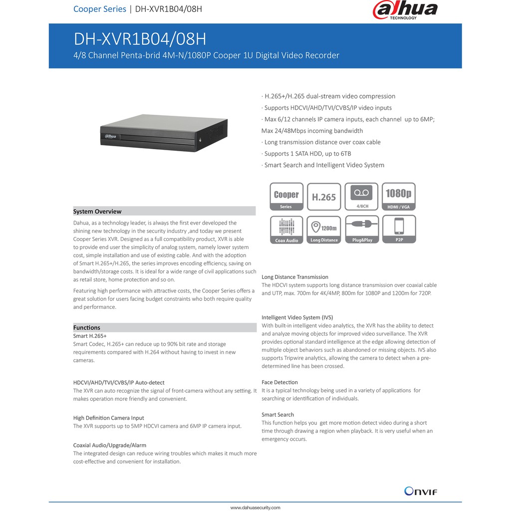 dahua-เครื่องบันทึกกล้องวงจรปิด-8ch-รุ่น-dh-xvr1b08