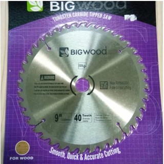 รายละเอียดของสินค้า BIGWOOD 9" 40T ใบเลื่อยวงเดือนตัดไม้ ใบเลื่อยตัดไม้คุณภาพสูง ราคาส่ง