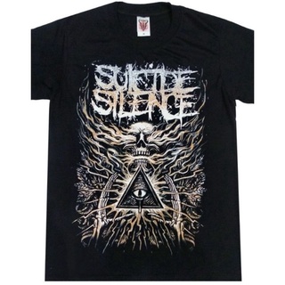 เสื้อยืดผ้าฝ้ายเสื้อยืด พิมพ์ลาย Suicide SILENCE 4 band deathcore metal band สําหรับผู้ชายL XL  XXL 3XL