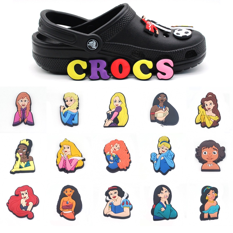 จี้การ์ตูนเจ้าหญิงกราฟฟิติน่ารัก-pvc-สําหรับตกแต่งรองเท้า-crocs-clogs-tiktok-ขายส่ง