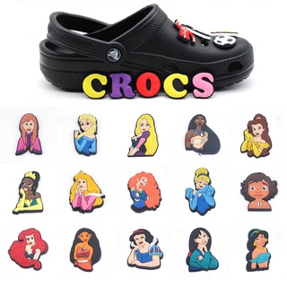 จี้การ์ตูนเจ้าหญิงกราฟฟิติน่ารัก PVC สําหรับตกแต่งรองเท้า Crocs Clogs TikTok ขายส่ง