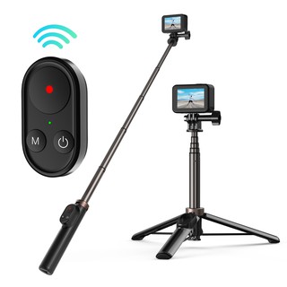 TELESIN GoPro Hero8/9/10/Max Selfie Stick with Remote control ไม้เซลฟี่โกโปร+รีโมท ฮีโร่8/9/10 ใช้ได้กับมือถือทุกรุ่น