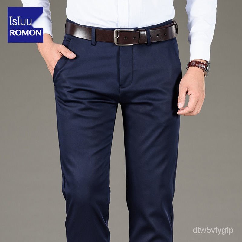 romon-tencel-กางเกงลำลองธุรกิจชายตรงหลวมฤดูใบไม้ผลิและฤดูร้อนใหม่เยาวชนกางเกงบางส่วนกางเกงขายาวน้ำ