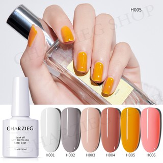 CHARZIEG เจลทาเล็บ สีเจลทาเล็บ(6 ขวด） สีเจล สีทาเล็บเจล ติดทนนาน เม็ดสีแน่น 7.3ml(ต้องใช้เครื่องอบ)