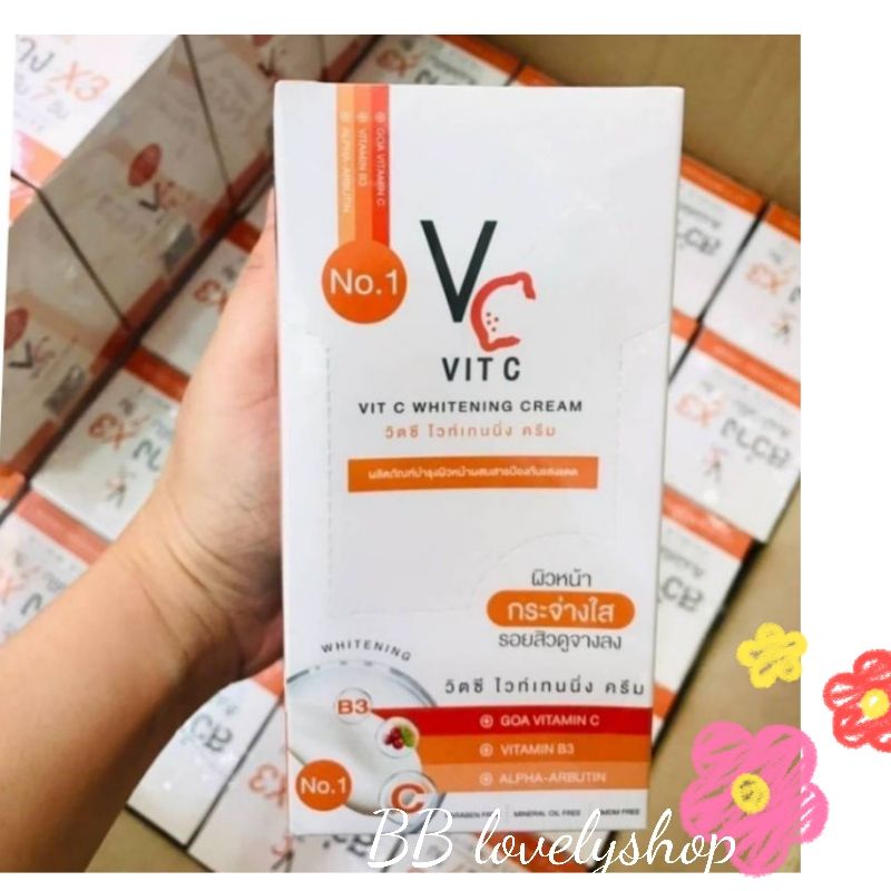 vc-vit-c-whitening-cream-ยกกล่อง-10-ซอง-วิตซี-ไวท์เทนนิ่งครีม-ผิวหน้ากระจ่างใส-ซองละ-7g