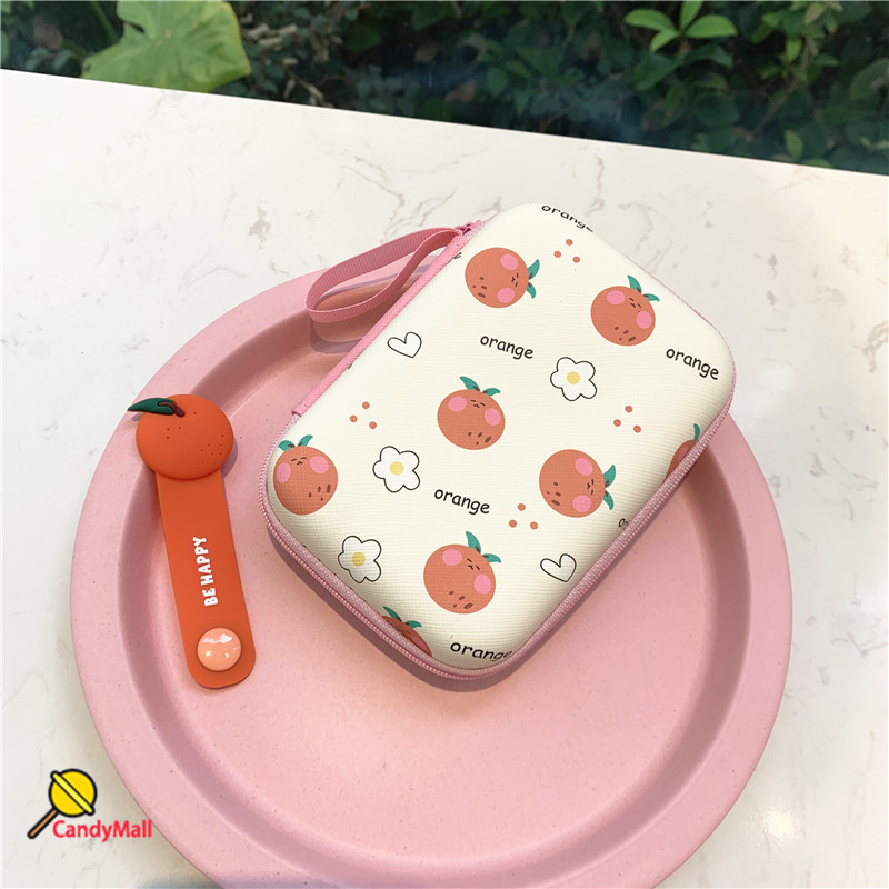 น่ารัก-สตรอเบอร์รี่พีชอะโวคาโด-เคสแบตสำรอง-กระเป๋าเก็บpower-bank-สายชาร์จมือถือ-usb-sd-การ์ด-external-harddisk-hdd-หูฟัง