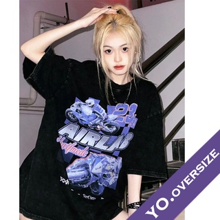 Yo.oversize 🌟 20393  เสื้อโอเวอร์ไซส์ oversize ลายวินเทจ ฮิพฮอพ cool motor