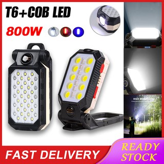 ไฟฉาย 800W Led แบบพกพาชาร์จ Usb กันน้ํา 4 โหมดไฟทํางานไฟตั้งแคมป์กันน้ํา