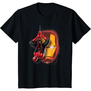 [100% Cotton] เสื้อยืด ผ้าฝ้าย พิมพ์ลายกราฟฟิติ Spider-Man: Far From Home Iron Man สําหรับผู้ชาย