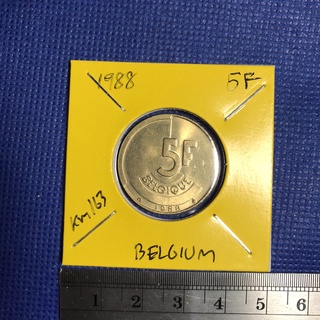 Special Lot No.60380 ปี1988 เบลเยี่ยม 5 FRANCS km 163 BELGIQUE เหรียญสะสม เหรียญต่างประเทศ เหรียญเก่า หายาก ราคาถูก
