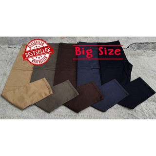 กางเกงทรงชิโน่ Big Size เอว 42-58  ผ้ายืด เนื้อดี [ใส่โค้ด HZNY22 ลดทันที 50.-] สินค้าคุณภาพ