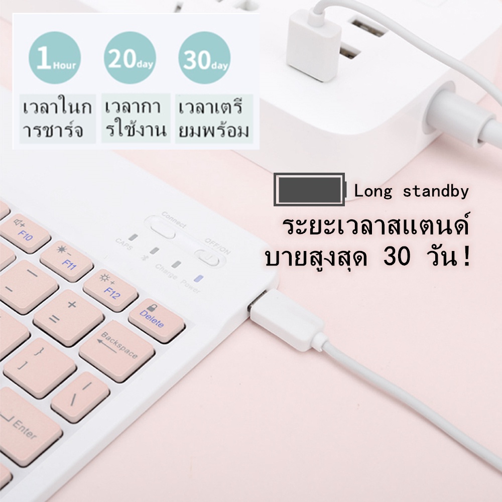 ภาพสินค้าคีย์บอร์ดบลูทูธไร้สาย แป้นพิมพ์โน้ตบุ๊กเหมาะสำหรับ Android /iOS / Windows จากร้าน pertd1388 บน Shopee ภาพที่ 4