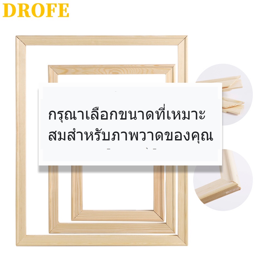 ภาพหน้าปกสินค้ากรอบรูปไม้ ขนาด 20*30 ซม. 30*40 ซม. 40*50 ซม. 20*20 ซม. 30*30 ซม. 40*40 ซม. 50*50 ซม. สําหรับระบายสีตามตัวเลข DIY จากร้าน drofe.th บน Shopee