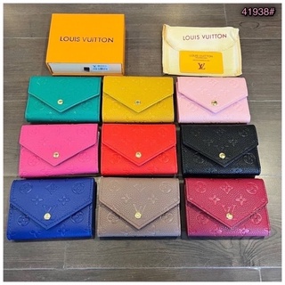 MS LV 41938 กระเป๋าสตางค์ใบสั้น กระเป๋าปั้มแบรนด์