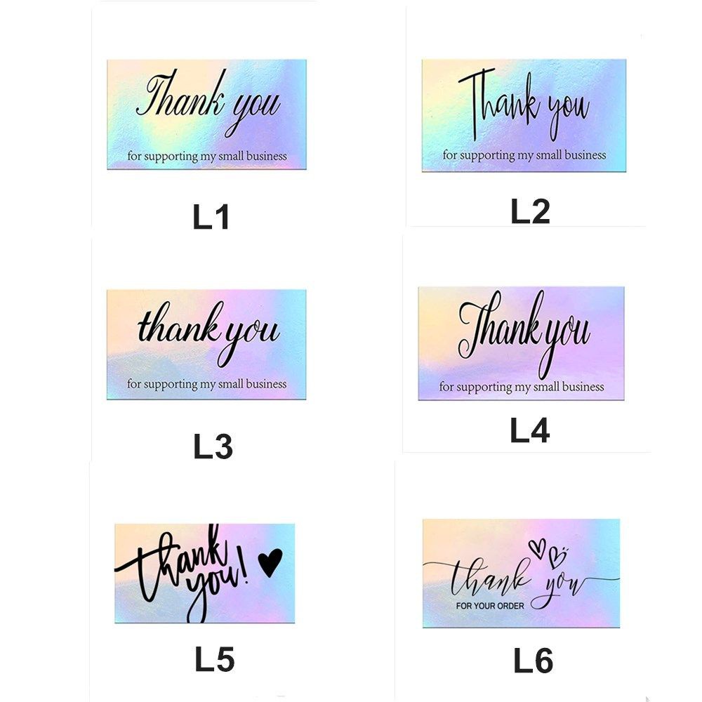 daphne-50-pcs-greeting-postcard-supporting-business-customer-shopping-gift-gratitude-card-thank-you-card-online-retail-package-laser-postcards-for-employees-holographic-reflective