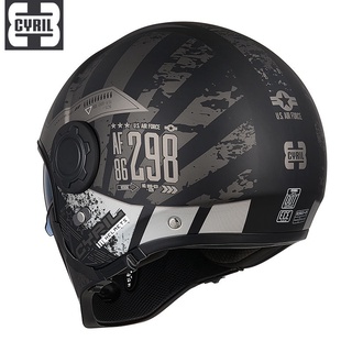 Cyrill retro helmet black warrior combination men and women motorcycle half full Harley รถจักรยานยนต์ฤดูร้อน