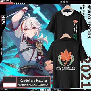 Game Genshin Impact เสื้อยืดแขนสั้น Kaedehara Kazuha Impression New