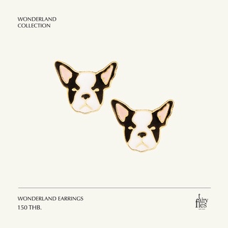FAIRY TALES - Wonderland Earrings ต่างหูแฟชั่น รูปหมาเฟรนบลูด๊อก น่ารัก เท่ๆ ใส่ได้ทุกเพศ สไตล์มินิ พร้อมส่ง
