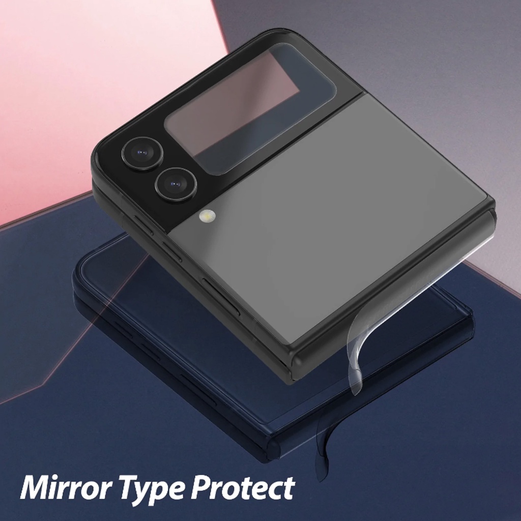 whitestone-ez-tempered-glass-front-for-galaxy-z-flip-5-flip-4-flip-3-mirrored-type-มี-2-ชิ้นในกล่องเดียว-ทนทาน