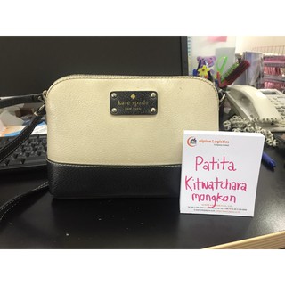 (ขายแล้ว) กระเป๋าสะพาย Kate Spade สีทูโทนขาว-ดำ